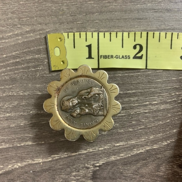 st anne de beaupre vtg mcm magnetic brooch religious Italy Green Duck Chicago - Picture 6 of 7